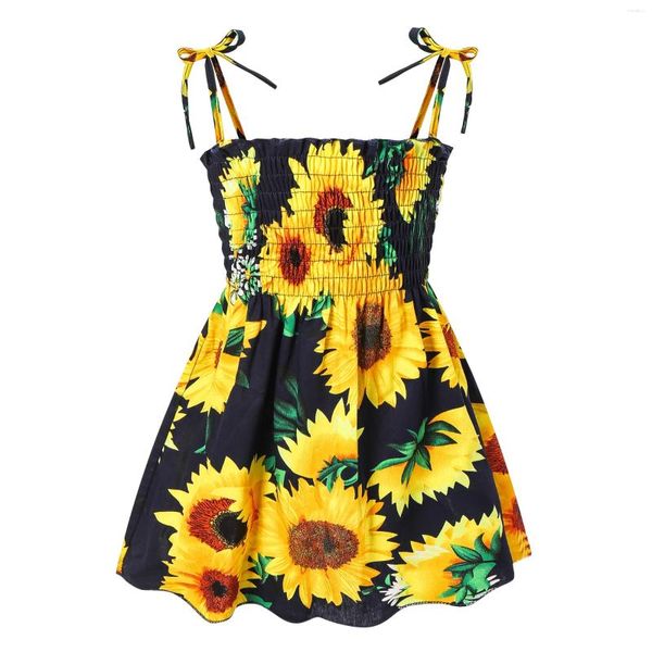 Abiti da ragazza Citgeesummer bambini bambine vestito a fionda stampato con spalla senza maniche per girasole