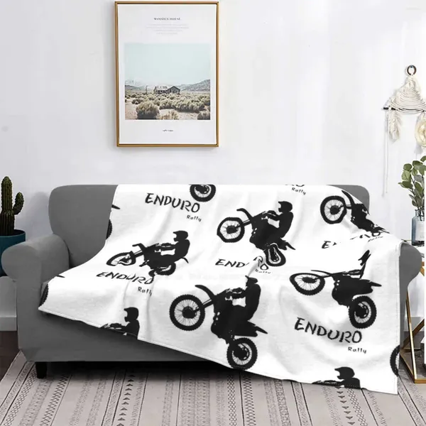 Cobertores Enduro Rally Creative Creative Design Light Fin Fin Soft Flannel Blanket Motor Sport