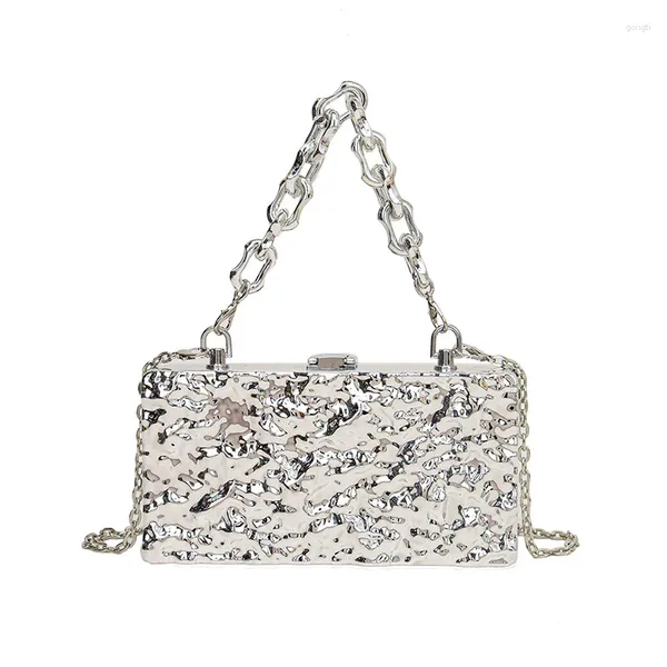 Kordelkörper Kosmetikkreuz Frauen Handtasche Y2K Acryl Party Clutch Fashion Ice Crack Hand Abendessen Trend