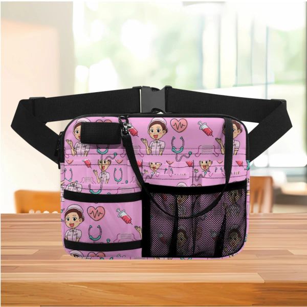 Packs Pink Heartbeat Medizinisches Design tragbares Krankenschwester Tailentasche Krankenhaus Arbeit Multipockets Casual Organizer Beutel Fanny Pack Sac Femme