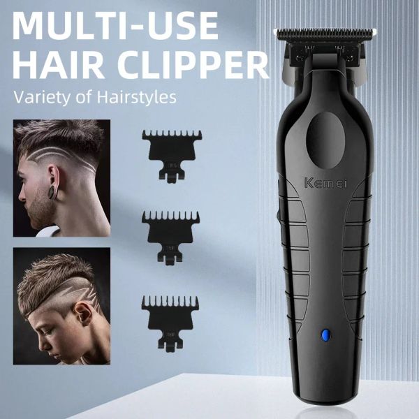 Clippers barbeiro aparador de cabelo sem fio 0 mm mm zero gap com gap com cortador de cabelo detalhe