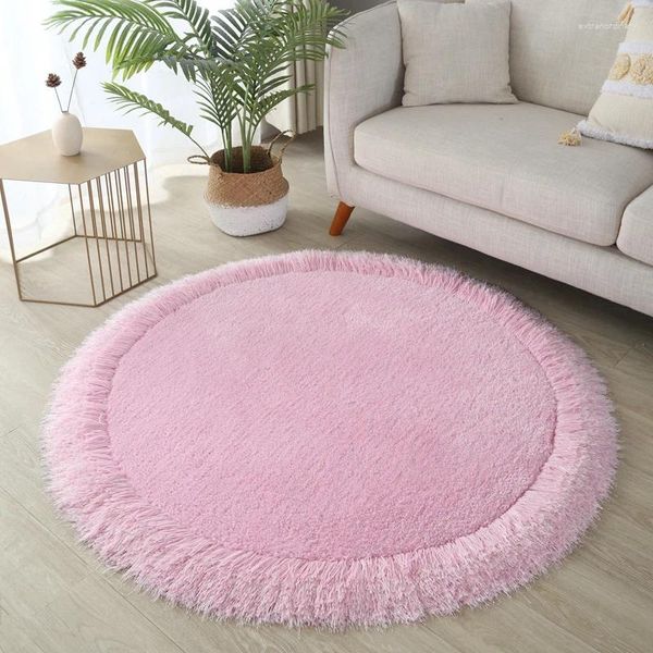 Tappeti rotondi ispessivi ispessivi tappetino da yoga nel soggiorno tappeti per moquette per la decorazione moderna camera da letto