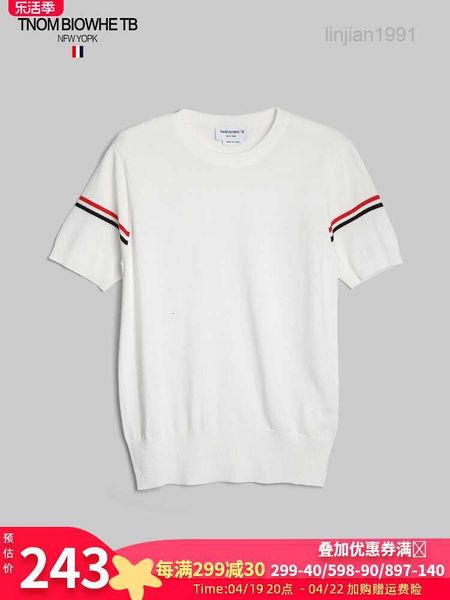 Tnom biohe tb t-shirt a maniche corta per uomini e donne estate nuovo coreano rotondo rotondo t-shirt muntato