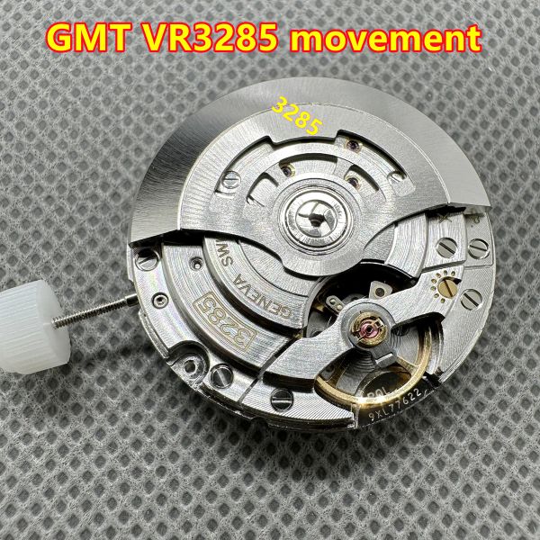 Kits Neue Modelle Shanghai 3285 GMT 4 Hand Automatische mechanische Bewegung Blue Balance Wheel Herrenbewegung VR3285 für 126710