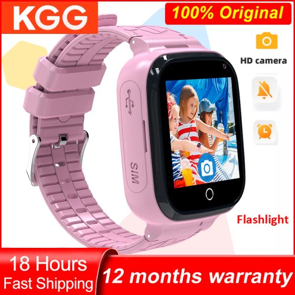 Câmera New Kids Kids Smart Watch Phone GPS SOS Tracker Flachada Câmera Moniterar Remoto Alarme Baby Smartwatch Para crianças Presentes