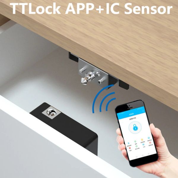 Steuerung T8 Keyless Intelligent IC Card TTLOCK -App Schrank Schrank Locker Unsichtbarer intelligenter Schubladen Schloss Entsperren elektronische Möbeltürschlösser