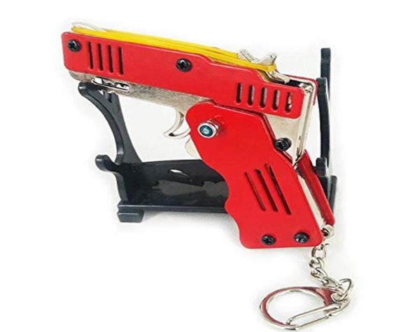 7 renk kauçuk bant tabancası oyuncak tüm metal mini anahtar halka lastik bant tabancası çocuklar039s hediye oyuncak çocuk oyuncak deliv8613852 olarak katlanabilir