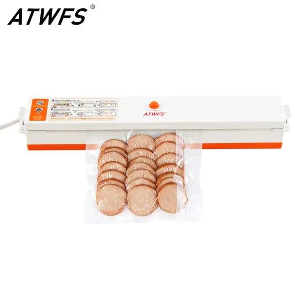 Sealadores ATWFS Vacuum Sealer Packing Sealing Machine Best Portable Food Vaccum Sealer Kitchen Packer com bolsa de vácuo de 15pcs para economizar alimentos