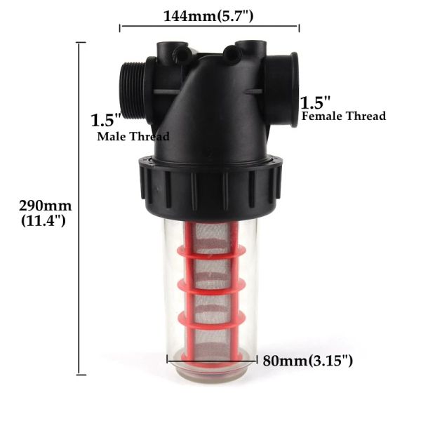 Purificatori Filtro dell'acqua trasparente grande flusso grande filtro per tubi visibili visibili ad acciaio inossidabile Elemento di micro irrigazione