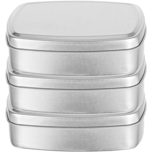 Gerichte 3 Stcs Seifen Aluminiumbox kleine Dosen für Aufbewahrungsdosen Reisekoffer Metall Vermutungen Lippenbalsam Behälter leer Deckel