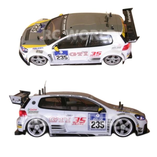 Auto 1 10 190 mm RC Body Shell Golf GTI Clear Lexan Body W/Ala posteriore + adesivi per RC Drift Auto Tamiya TT02 Upgrade TT01 Kyosho Fazer