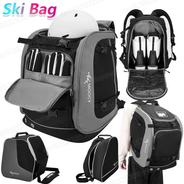 Taschen im Freien Ski Bag Snowboard Stiefel Beutel große Kapazität Oxford Stoff Helm Pocket Ski Helm Beutel Skiausrüstung Beutel Rucksack Unisex