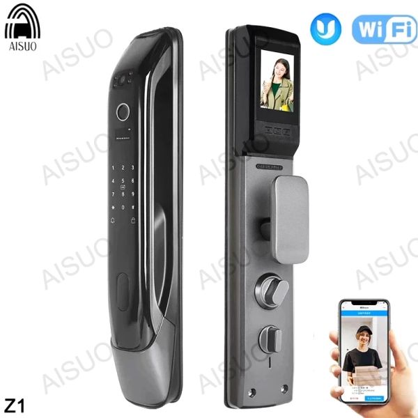 Controle Aisuo Z1 WiFi App Phone Mobile Remote desbloquear com a câmera Tecla de senha de cartão magnética da impressão