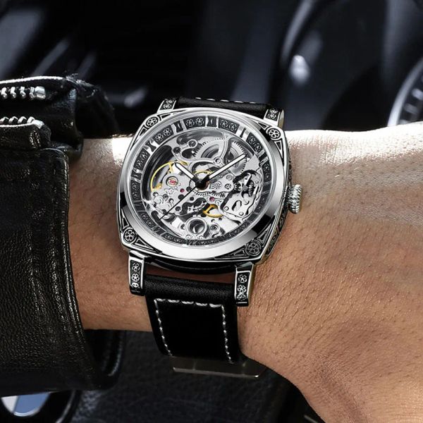 Смотреть роскошные мужчина часы аутентичные бренды резные часов.