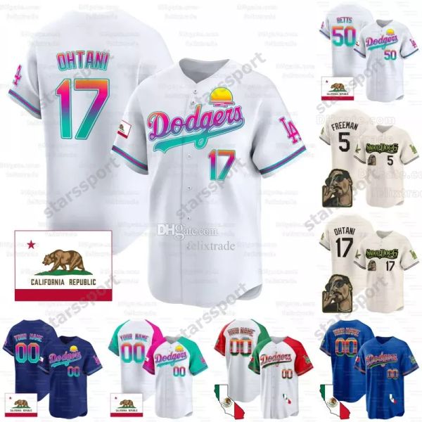 Лос -Анджелес 17 Shohei Ohtani Dodgers Jerseys Vin Scully Patch Ohtani Connect Connect Jersey Dodger Ohtani Gold Baseball Jersey Мужчины Женская леди малыш малыш