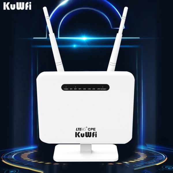 Router kuwfi lte router sbloccato 300 mbps 4g wifi routerwireless modem ap usim router hotspoor hotspoor mobile network 5dbi antenna