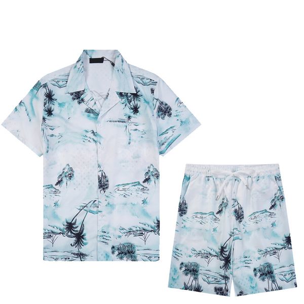 AA Moda Erkek Trailtsuits Hawaii Plajı Pantolon Set Tasarımcı Gömlek Çılgınlığı Gömlek Adam Uygun Yönetim Kurulu Kısa Kollu Şort Plajlar Gömlek