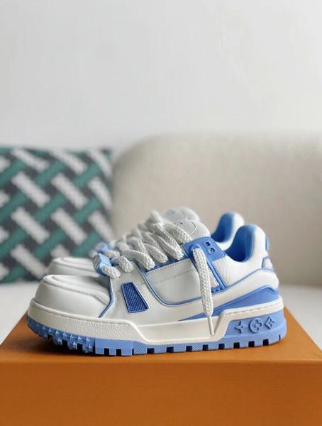 Beste Qualität Designer Luxurys Trainer Freizeitschuhe für Männer Frauen Baby Blue Herren Sport Sneakers Trainer Größe 46 Modeshuel