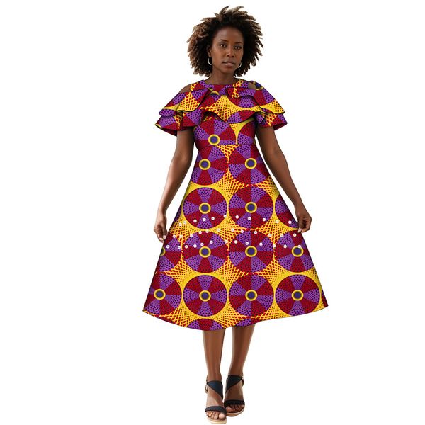 Африканское женское платье Batik Prypted Dress Платье для вечеринки для делегации WY4401