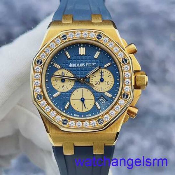 Pulso AP relógio Cronógrafo Royal Oak Series 26231Ba Limited Edition18K Dial Blue Dial com Data e Função de Timing relógio mecânico