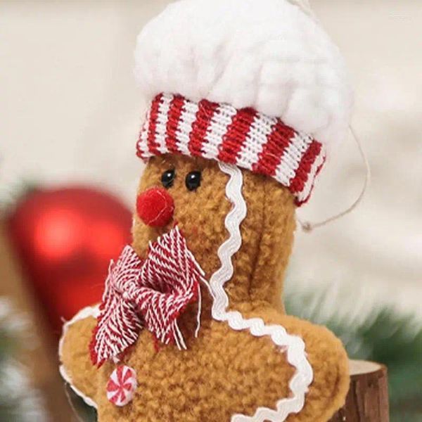 Decorazioni natalizie Gingerbread Man Decoration Coppia di cartone animato Bambola Penderant Party Scene Sups Up Props