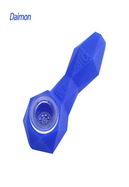 Tubi a mano in silicone a forma di diamante cerad tobacoo fumatori 11 colori misti con pacchetto di scatole regalo2593124