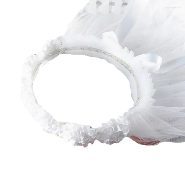 Accessori per capelli Flower Girls Veil Phievi con rifornimenti per sposi lunghi per matrimoni a pieghe