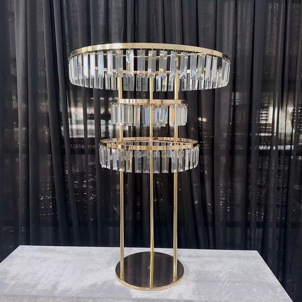 100cm/150cm) Metal Flower Stands Stands acrílico Beds Gold Metal Flower Stand Centerpieces de casamento