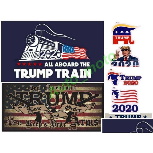 Araba Çıkartmaları Stilleri Trump Train Sticker Lokomotif Keep ve Bear Silah Pencere Ev Oturma Odası Dekor Duvar Damlası Teslimat Otomobilleri Mot DH9NP