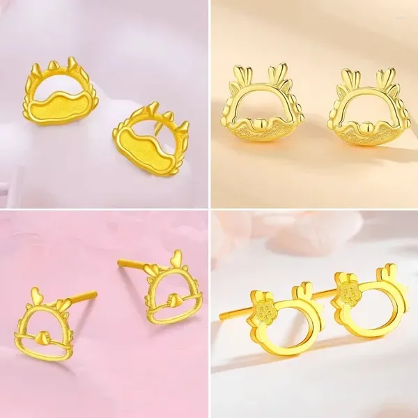 Gestüt Ohrringe Mode goldene Farbe Dragon Metal für Frauen Mädchen Einfach zart das Jahr des Sternenschmucks