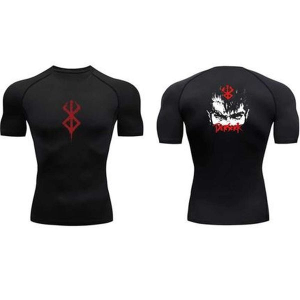 T-shirt di fitness stampato digitale maschile, vestiti di asciugatura rapida sport alla moda, allenamento da combattimento maschile