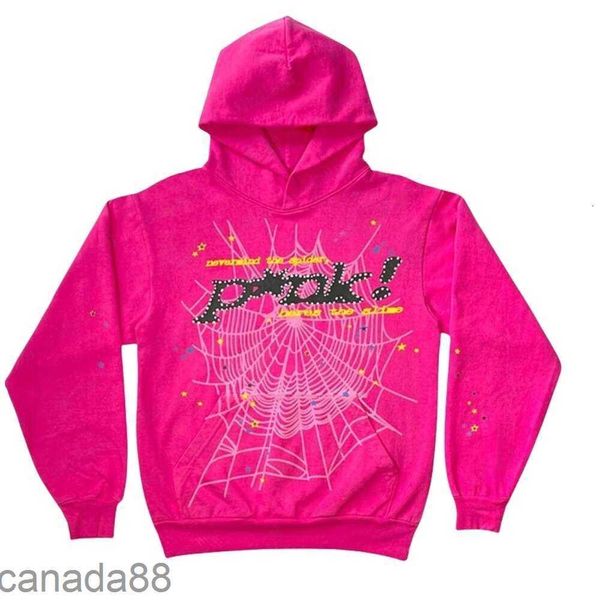 Tasarımcı Örümcek Hoodie Mens Thug Young Pink 555555 Erkek Kadınlar Sıcak Net Sweatshirt Web Grafik Sweatshirts Pullovers Hoody 2EBR JXEV