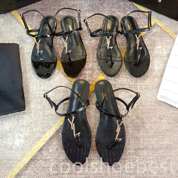 Дизайнер Cassandra Sandals Slipper Light Gold Logo Slide Slide Островая кожаные ползунки плоские каблуки. Мода Слум