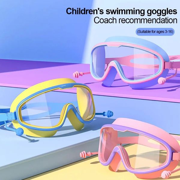 Breite Vision ohne undichte UV -Schutz Anti Nebel Schwimmmaske Schutzbrille für Kinder Kinder Schwimm 240409