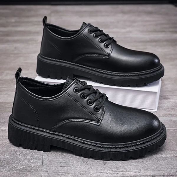 Mens Leather Casual Shoes 2024 Fashion Business Classic Laceup Oxford обувь легкие квартиры роскошное платье для мужчин 240417