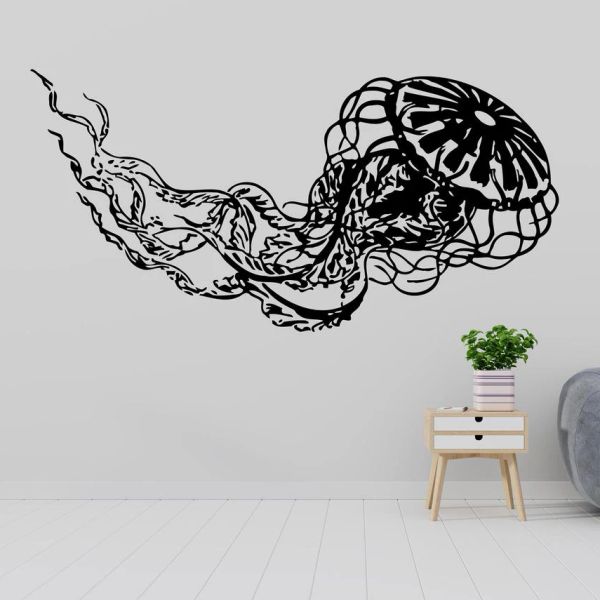 Tatuaggi tatuaggi in vinile adesivo oceano jellyfish karakatitsa mito tatuaggio murale jellyfish decalcomania murale per bambini decorazioni murali del bagno c412