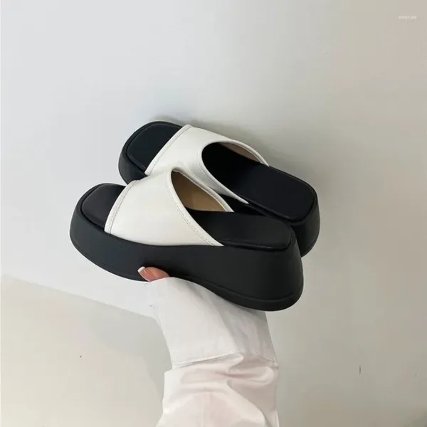 Slippers Women Sandals Peep Toe White Platform 2024 Summer Welg