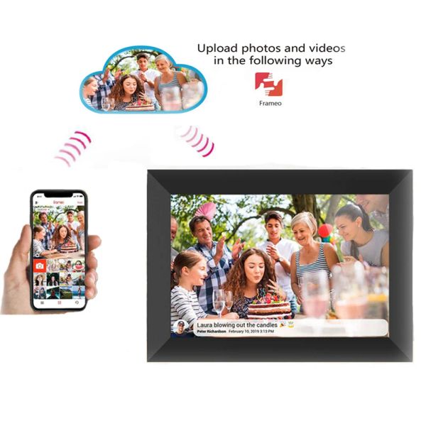 Quadros wifi arrame de foto digital wi -ftro 10,1 polegada 32 GB de imagem digital inteligente com 1280x800 IPS HD Touch Screen