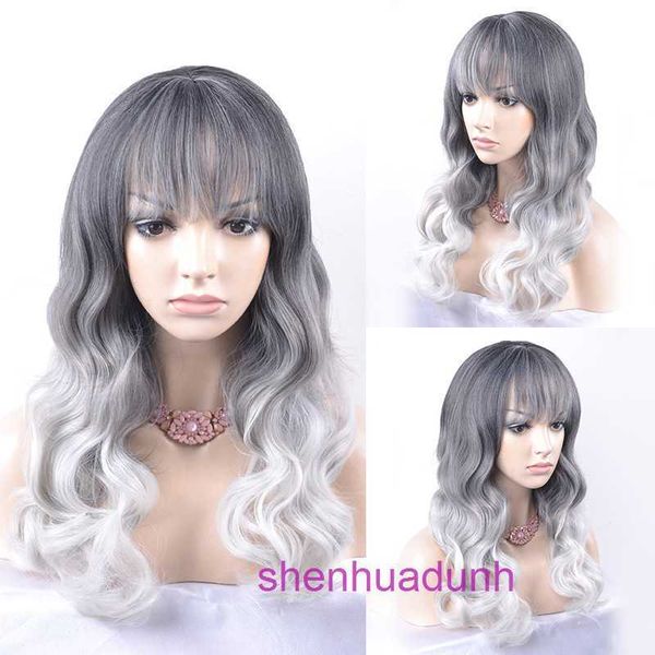 Designer Human Wigs Hair for Women Wig Cosplay Anime Wig Gradiente de seda de alta temperatura curta alta de alta temperatura