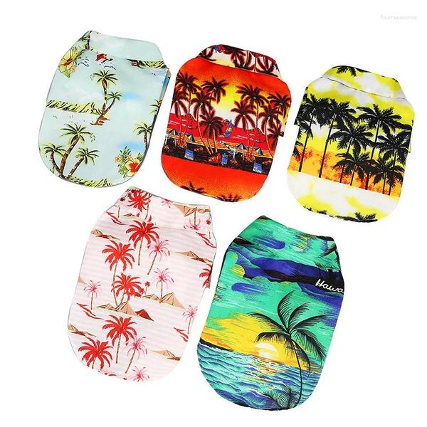 Camisa havaiana de roupas de roupas para cães para cães Roupas de estilo de praia 2024 Spring e Summer Pet Puppy