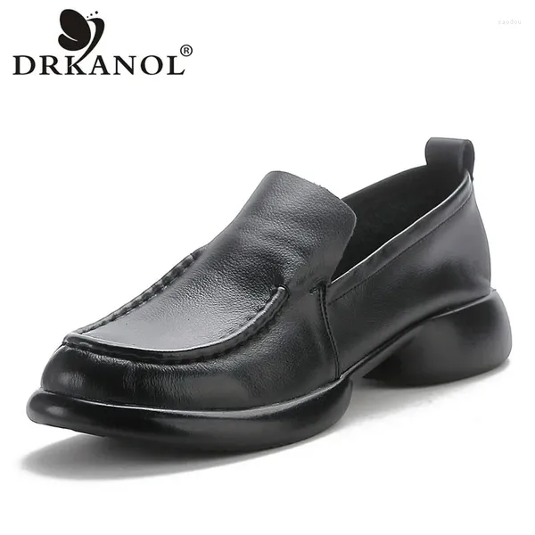 Повседневная обувь Drkanol Spring Women Specl On Loafers Comfort мягкая подлинная кожа