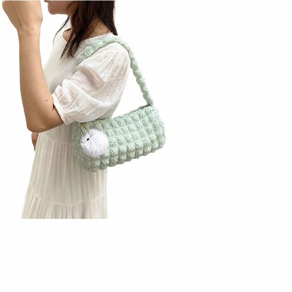 1 ПК Женщины Облачная мягкая ткань Сумка с плиссированной пузырькой на плече сумки с большой емкостью для женской сумки подмышки. Сумка для магазина 019Q#