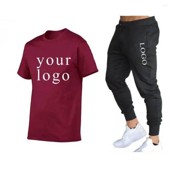 Herren -Trailsuiten Ihr eigenes Design Brand -Logo/Bild Personalized Custom Anywhere Männer Frauen DIY Kurzarm und lange Hosen Set Mode