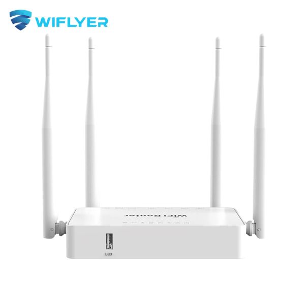 Router Wifyler Omni II WiFi -Router WE1626 300 Mbit / s Wireless WiFi für 4G USB -Modem OpenWrt OS 4*LAN 5DBI -Antenne Stabiles Internetsignal