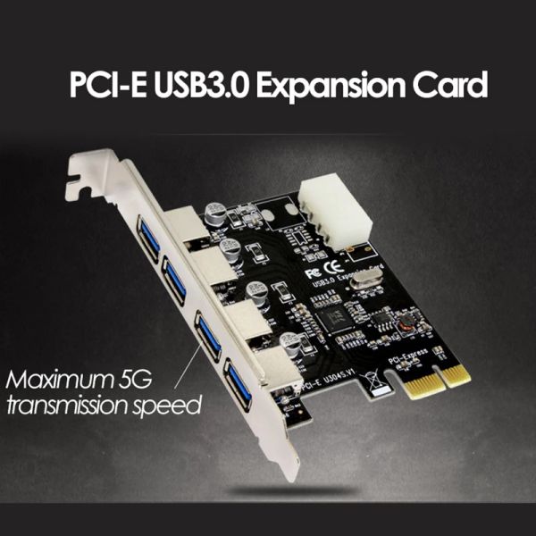 Karten Uthai 4port USB 3.0 PCIE -Erweiterungskarte PCI Express PCIe USB 3.0 Hub -Adapter 4port USB 3 0 PCI E PCIE Express 1x