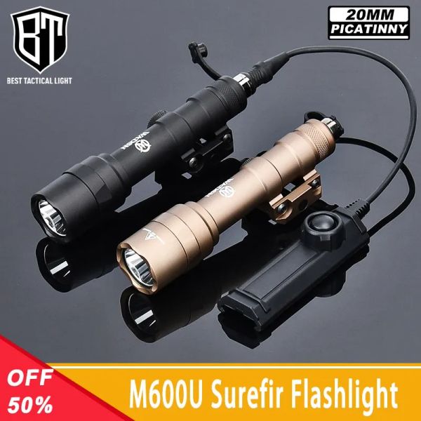 Escopos wadsn tático M600U M600 LED LUZ LIGHT POWER POWER PODERAÇÕES Lanterna de caça de caça à pistola de armas de caça de 20 mm Picatinny Rail