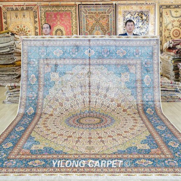 Teppiche 9'x12 'Vantage Persian Seidenteppich großer antiker blaues Hand geknotete Teppich (ZQG642A)