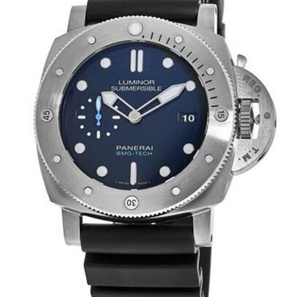 Relógios de luxo replicas panerei cronógrafo automático wristwatches novo mergulho 47mm BMG-TECH Blue Dial