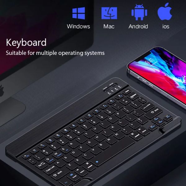 Klavyeler Mini Kablosuz Klavye Bluetooth Klavye İPad Telefon Tableti Samsung Xiaomi Android için Taşınabilir Bluetooth Klavye
