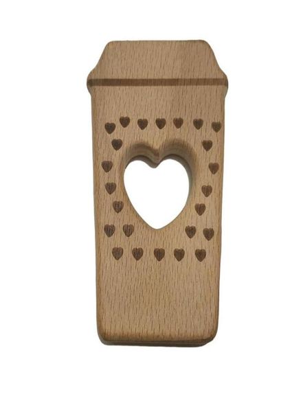 4 pezzi puro caffettiera naturale faggio in legno tazza teether battle tonate tonate per la dentizione fai -da -te biologici ecofrondificanti accessori per teatro in legno208u5471776